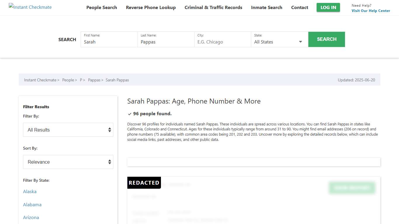 Sarah Pappas (Profile): Age, Phone, Locations, Background