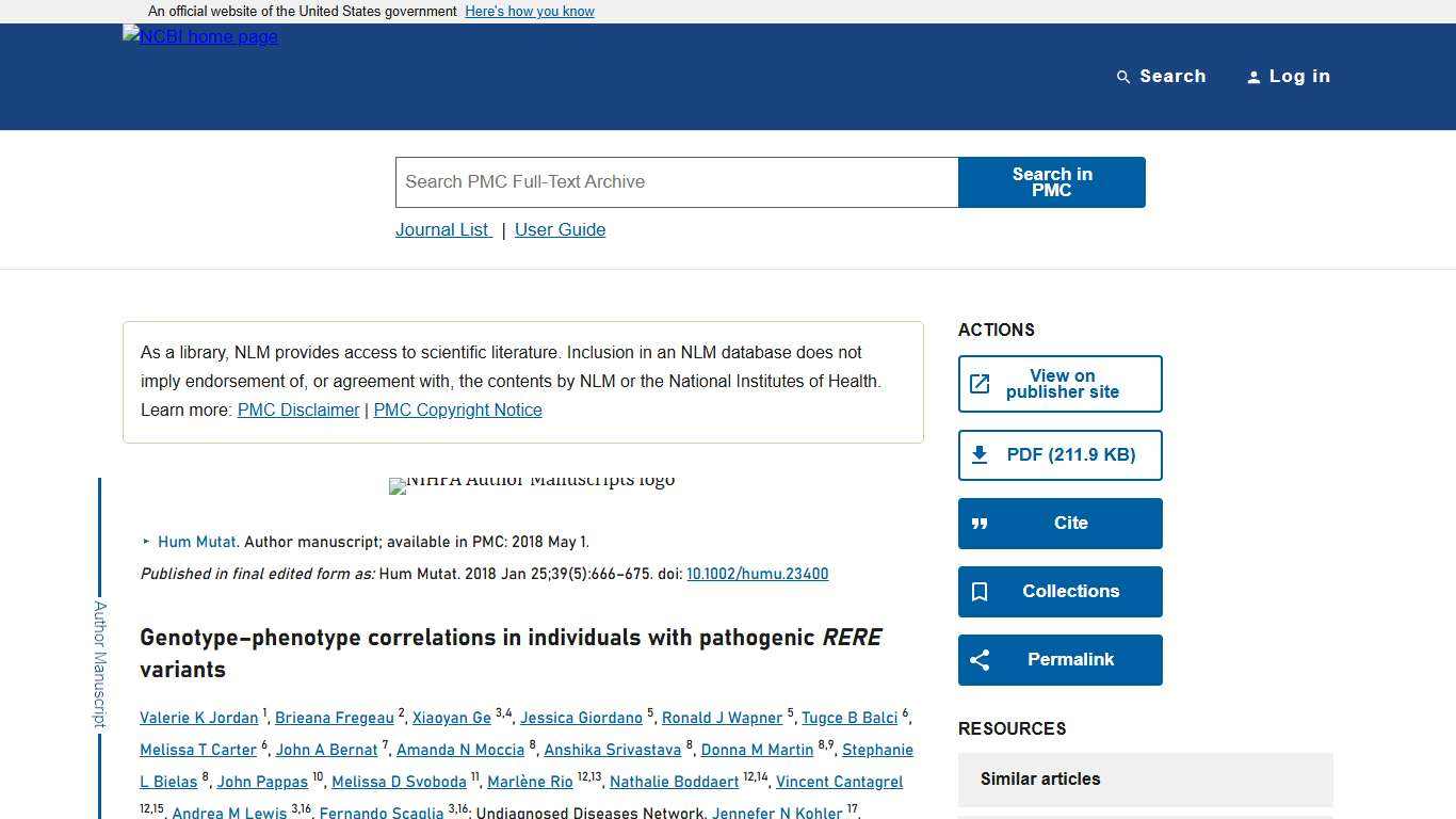 Genotype–phenotype correlations in individuals with pathogenic RERE variants - PMC